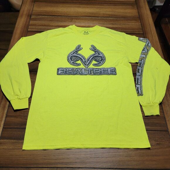 Realtree Outfitters LS Neon Yellow Tee - Size Medium - Picture 1 of 7